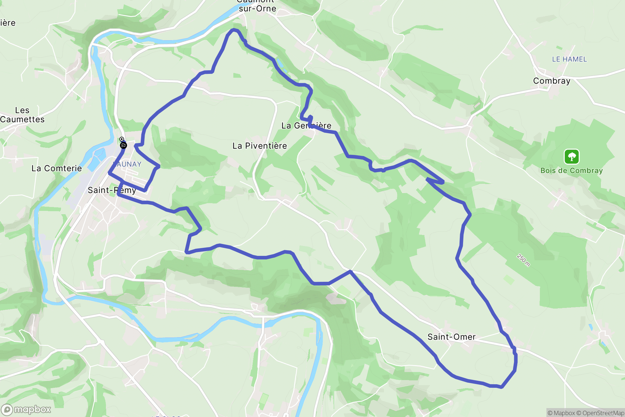Saint-Remy : carte du parcours de randonnée - France