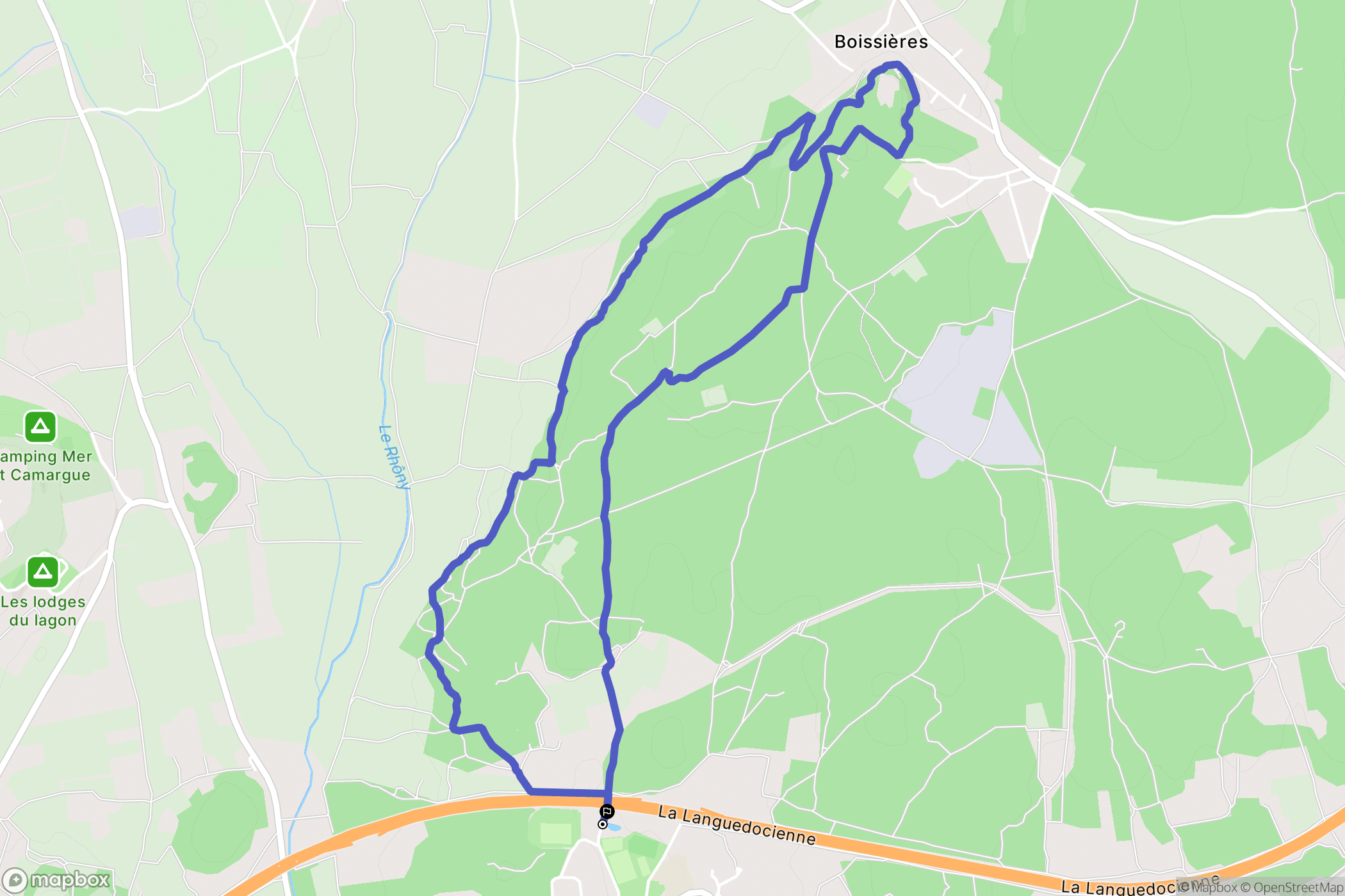 Vergèze : carte du parcours de randonnée - France