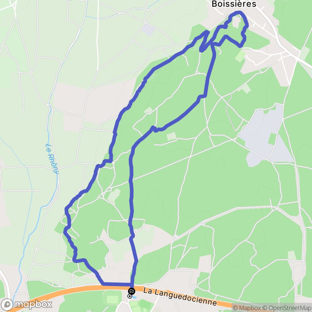 Vergèze : carte du parcours de randonnée - France