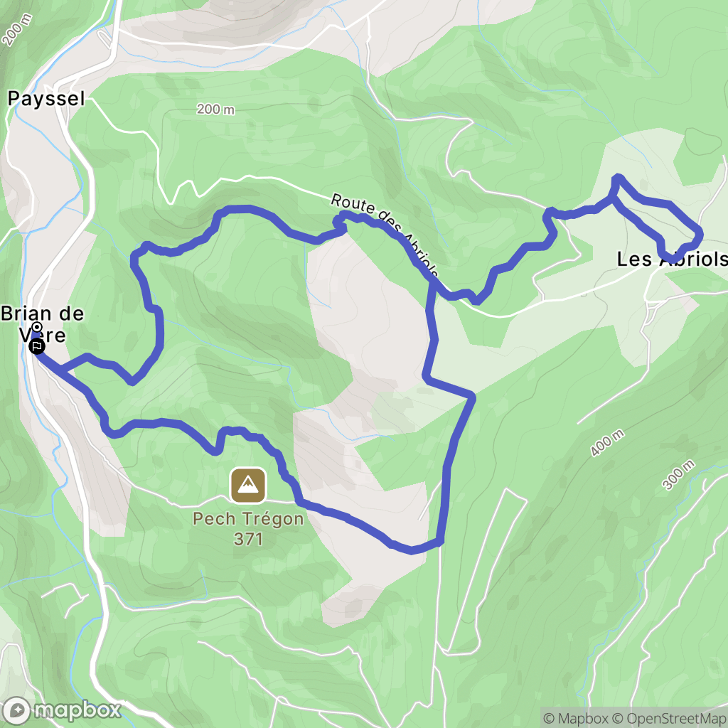 Bruniquel : carte du parcours de randonnée - France