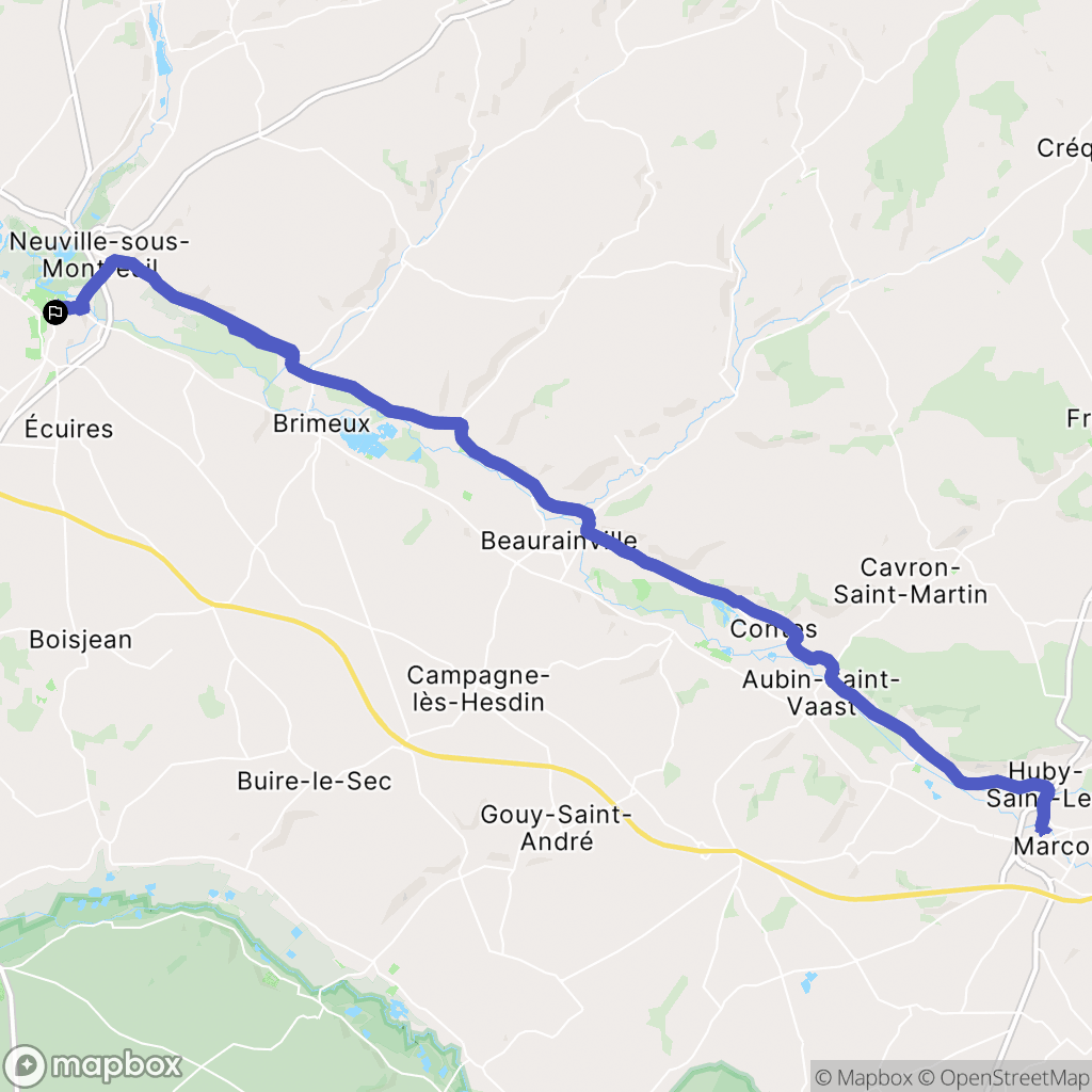 Montreuil-sur-Mer : carte du parcours de randonnée - France