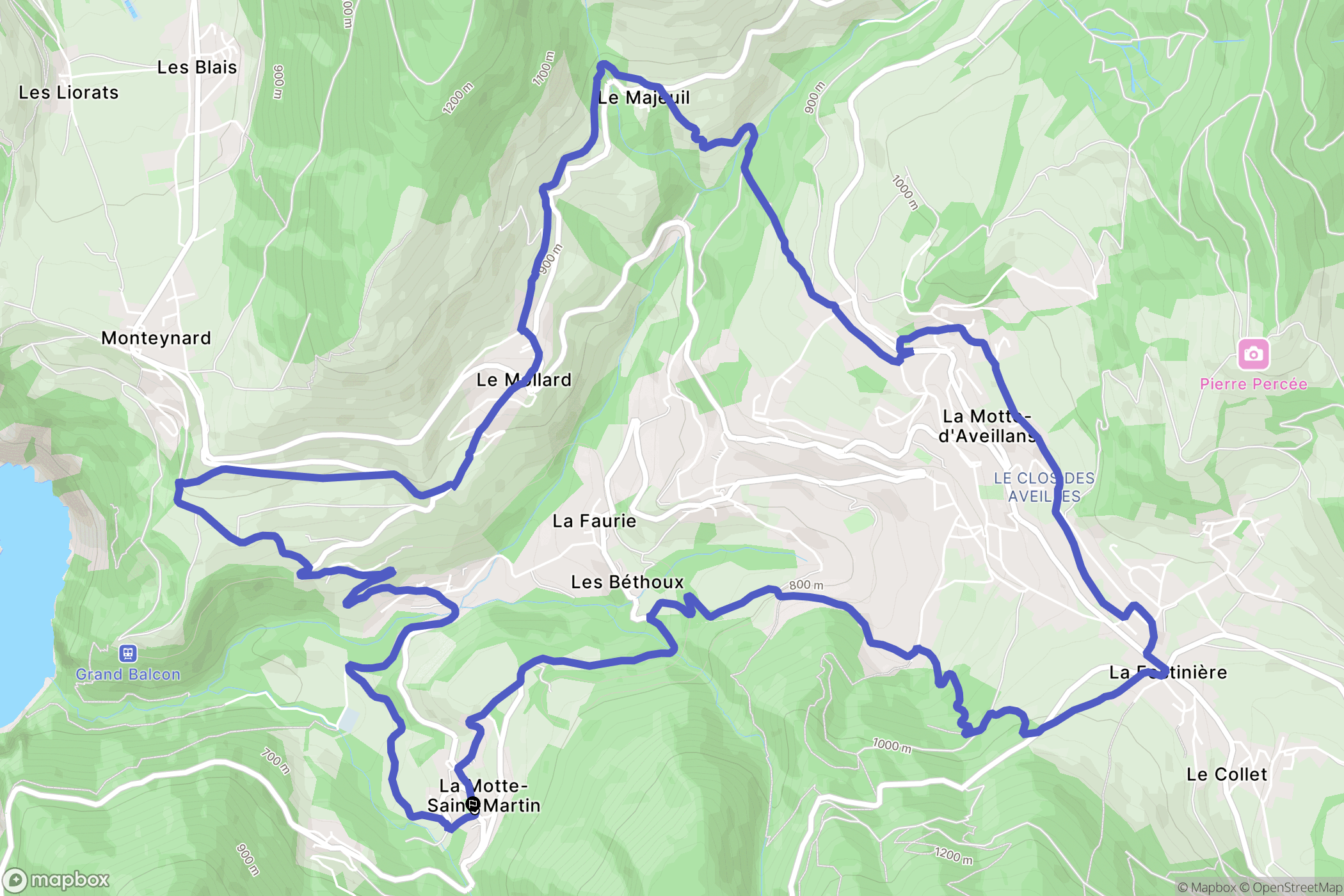 La Motte-Saint-Martin : carte du parcours de randonnée - France