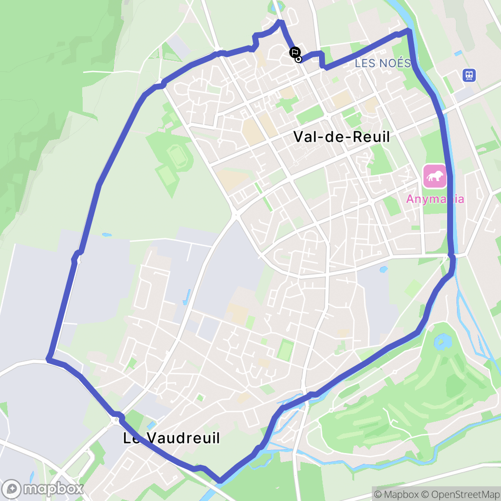 Val-de-Reuil : carte du parcours de randonnée - France