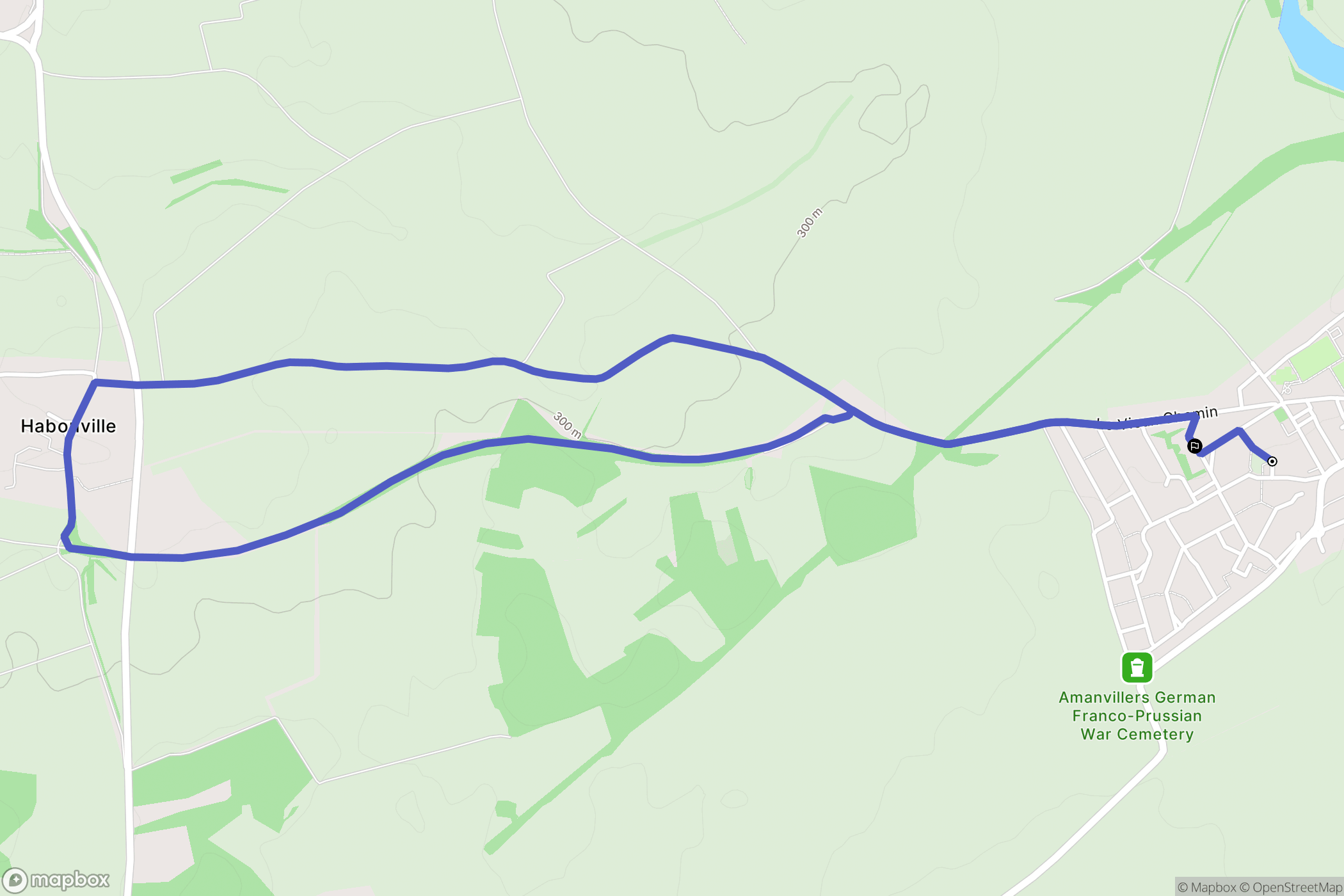 Amanvillers : carte du parcours de randonnée - France