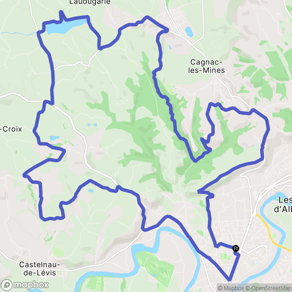 Albi : carte du parcours de randonnée - France