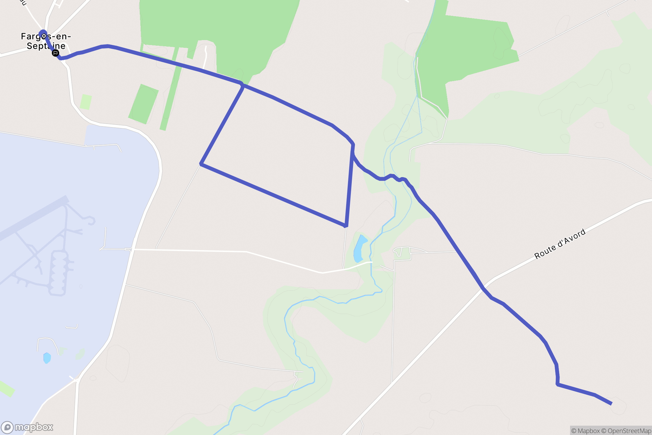 Farges-en-Septaine : carte du parcours de randonnée - France