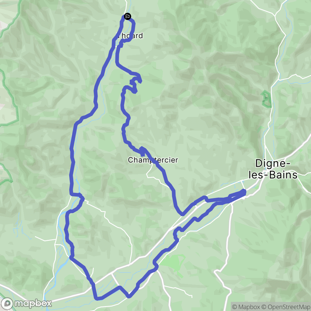 Thoard : carte du parcours de randonnée - France