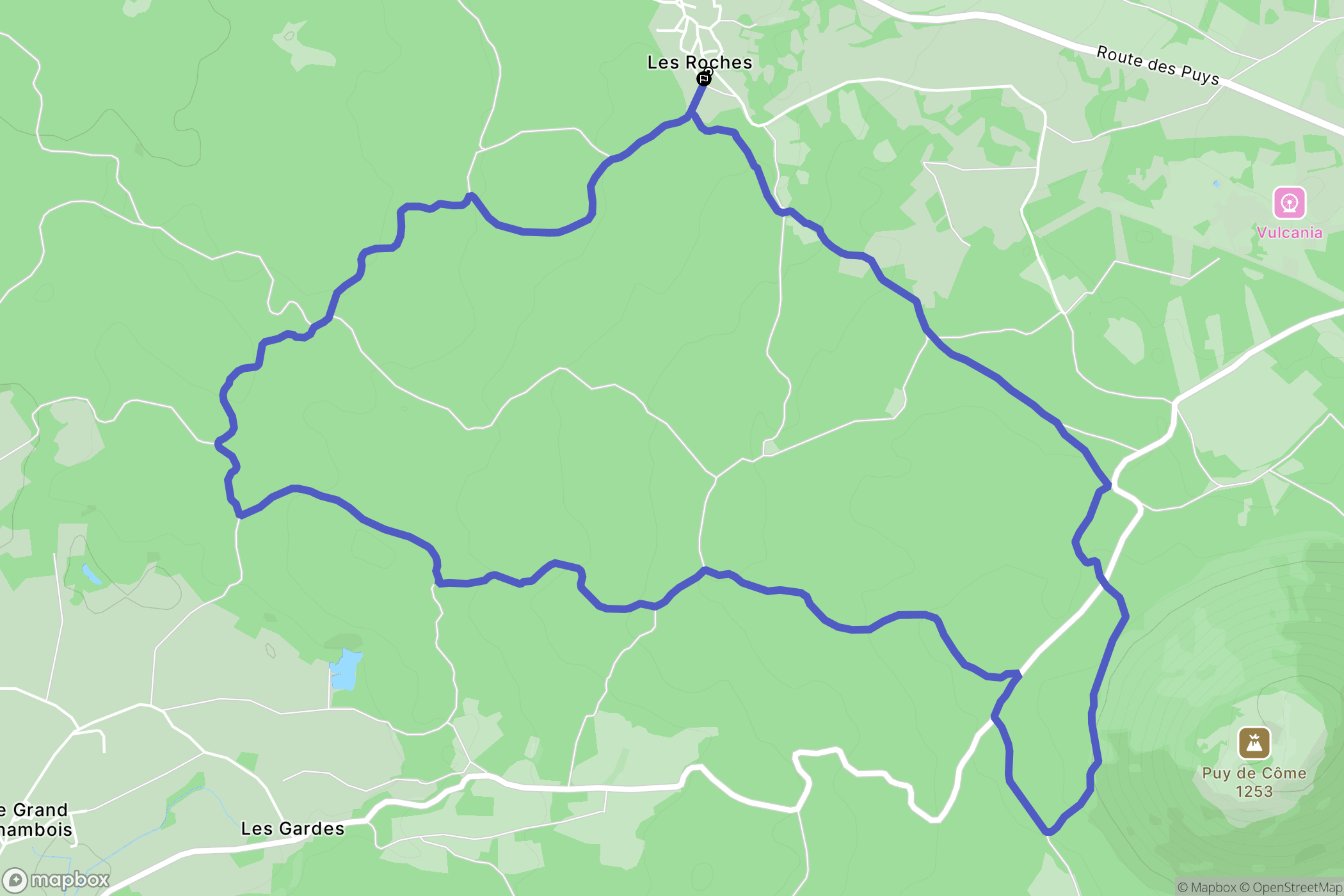 Saint-Ours : carte du parcours de randonnée - France