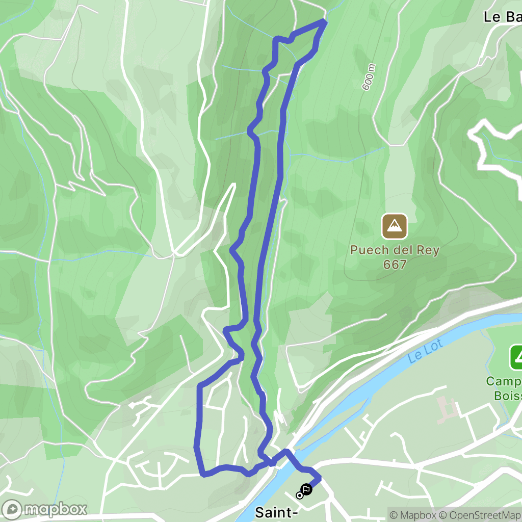 Saint Geniez d'Olt et d'Aubrac : carte du parcours de randonnée - France