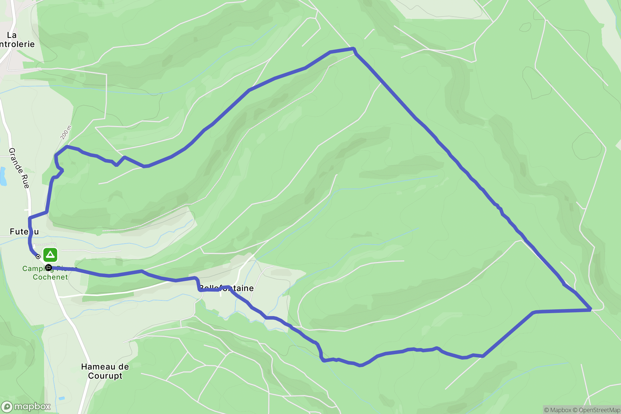 Futeau : carte du parcours de randonnée - France