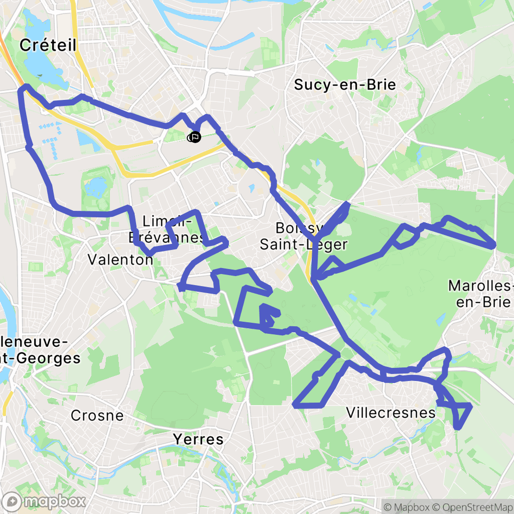 Bonneuil-sur-Marne : carte du parcours de randonnée - France