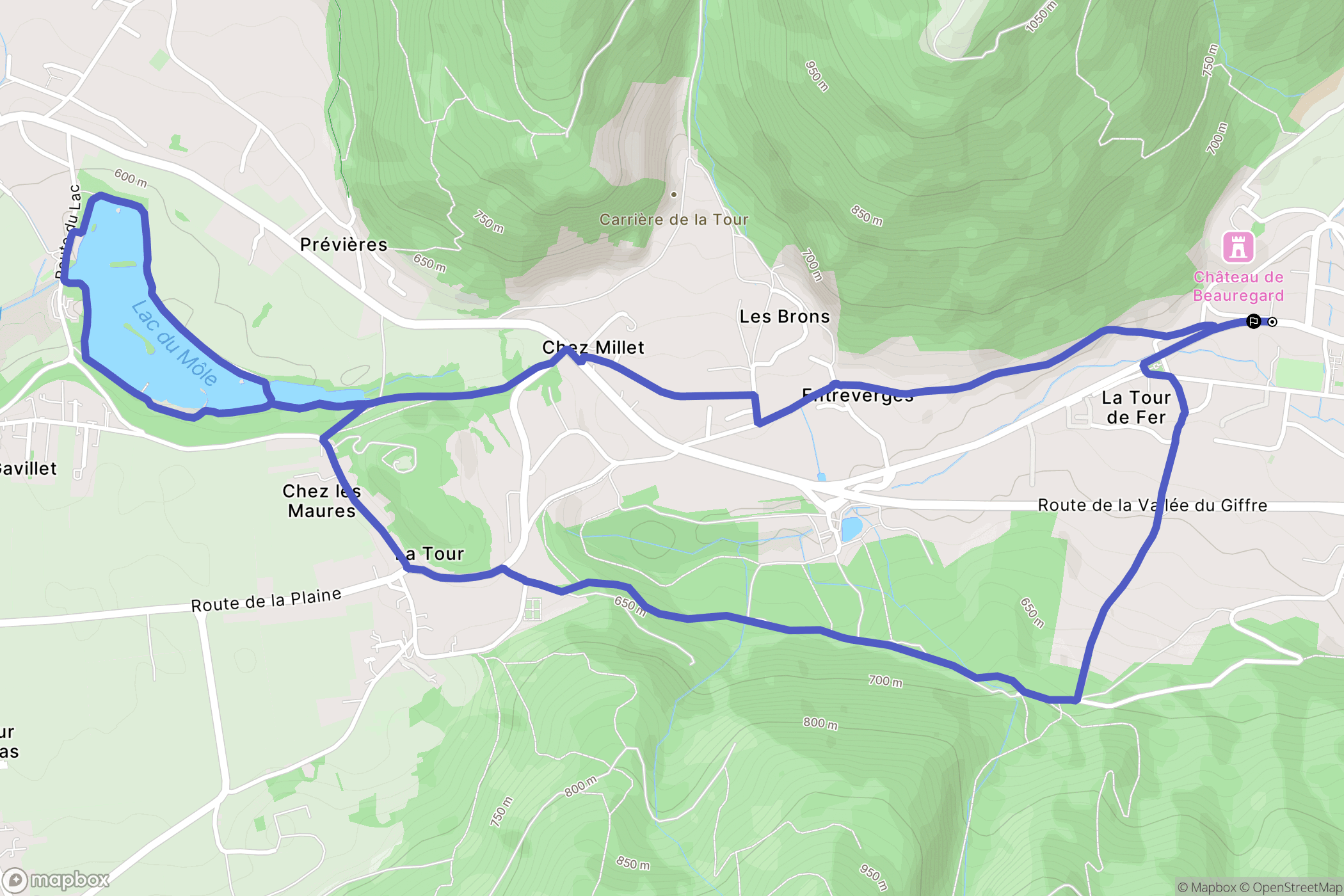 Saint-Jeoire : carte du parcours de randonnée - France