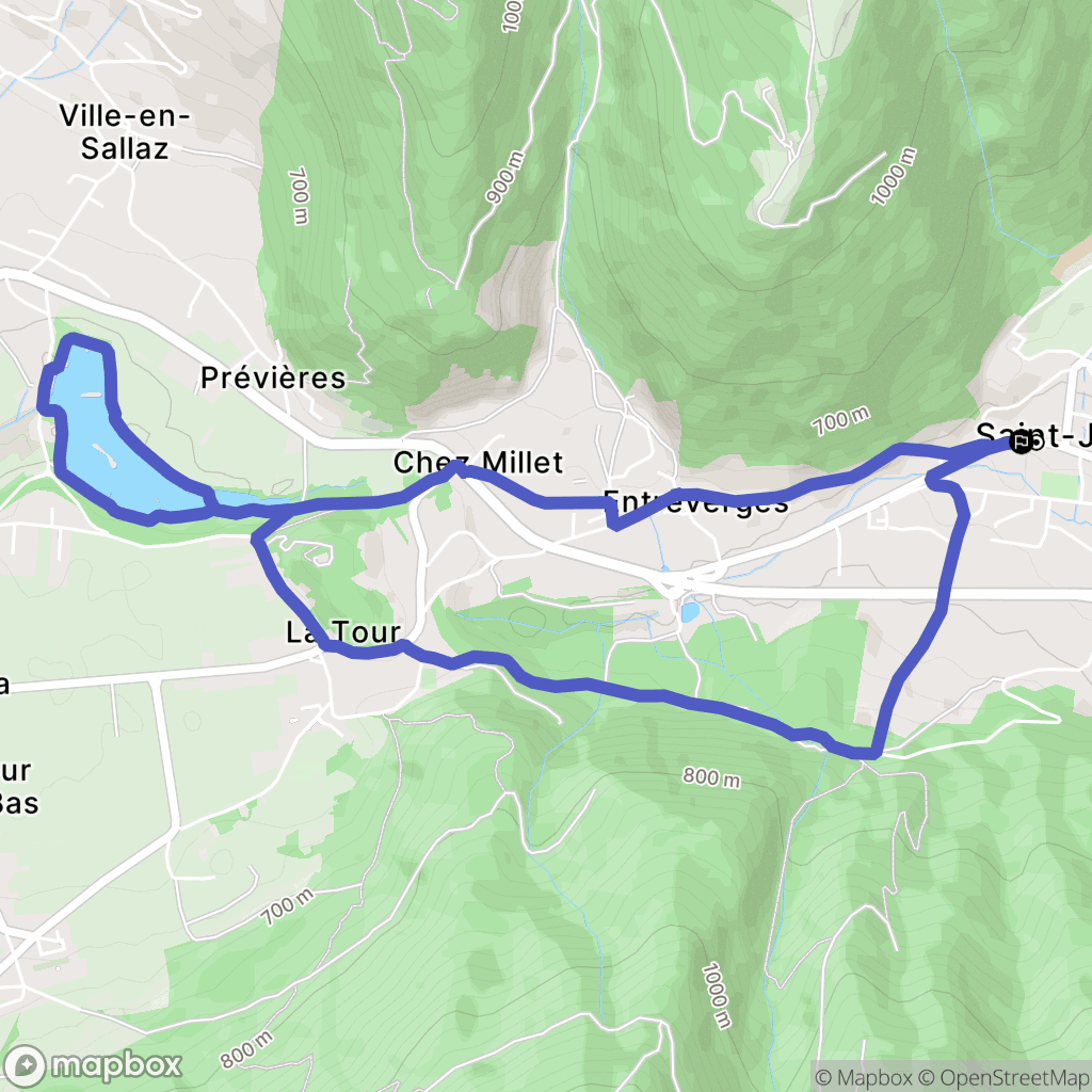 Saint-Jeoire : carte du parcours de randonnée - France