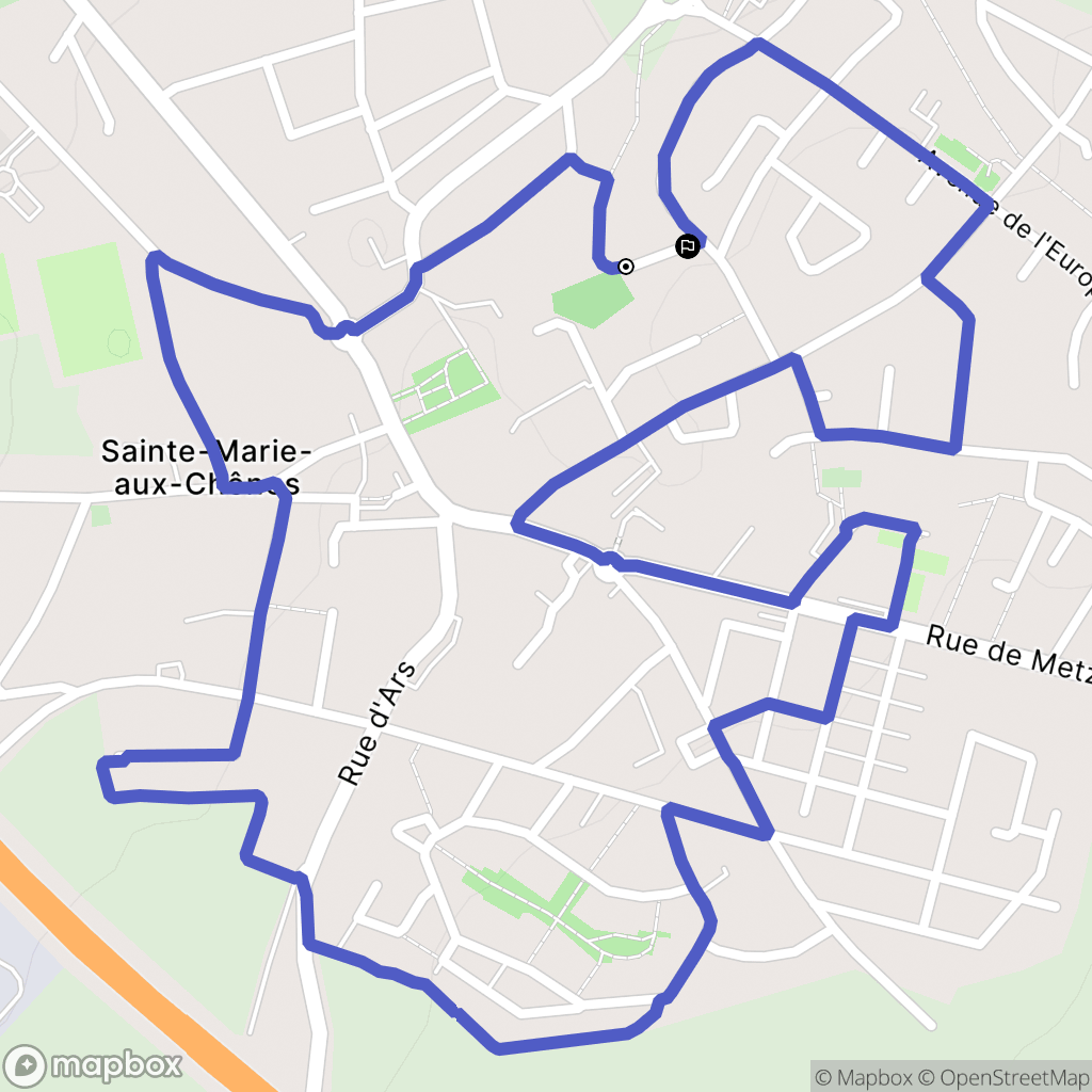 Sainte-Marie-aux-Chênes : carte du parcours de randonnée - France