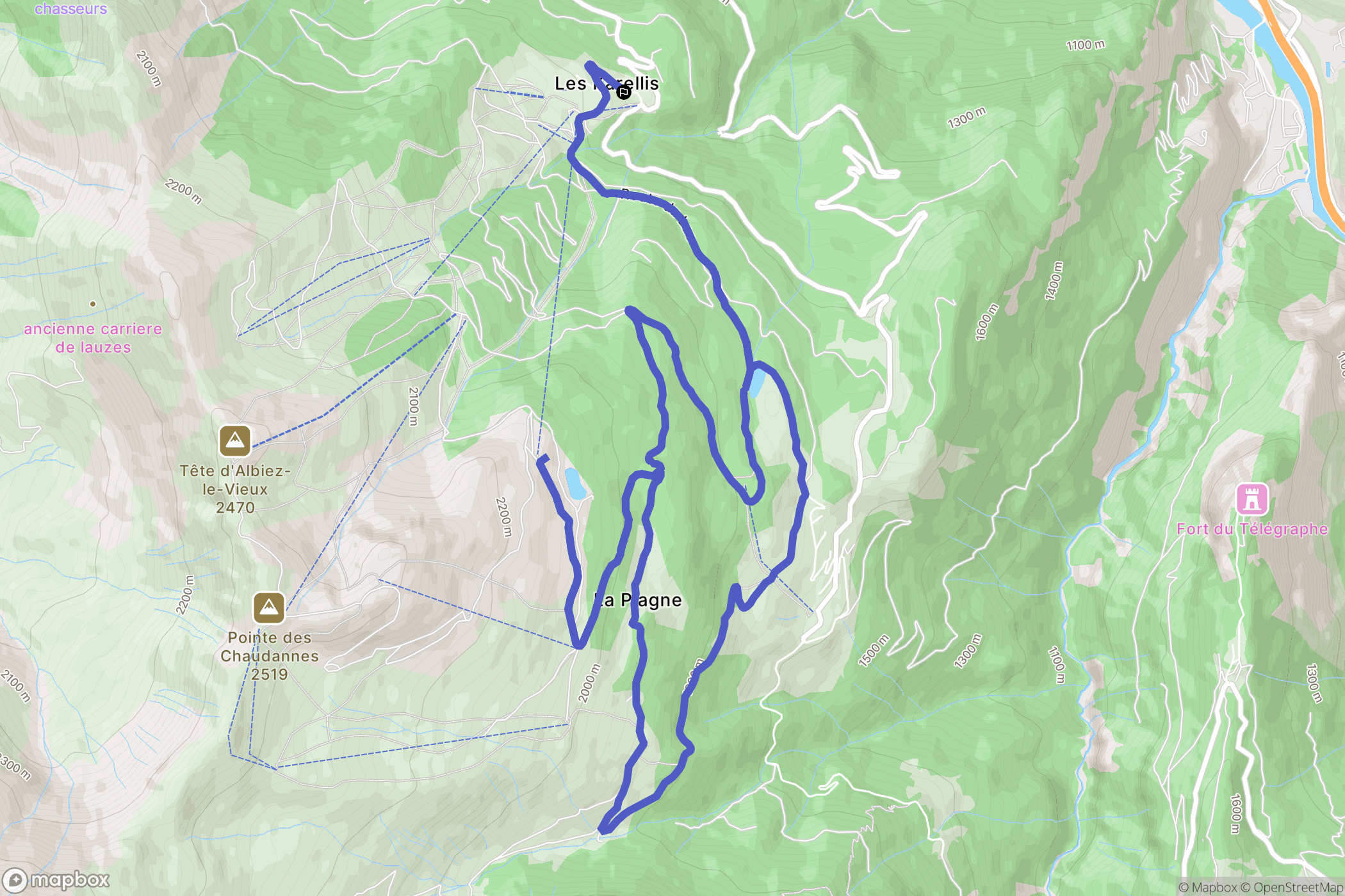 Montricher-Albanne : carte du parcours de randonnée - France