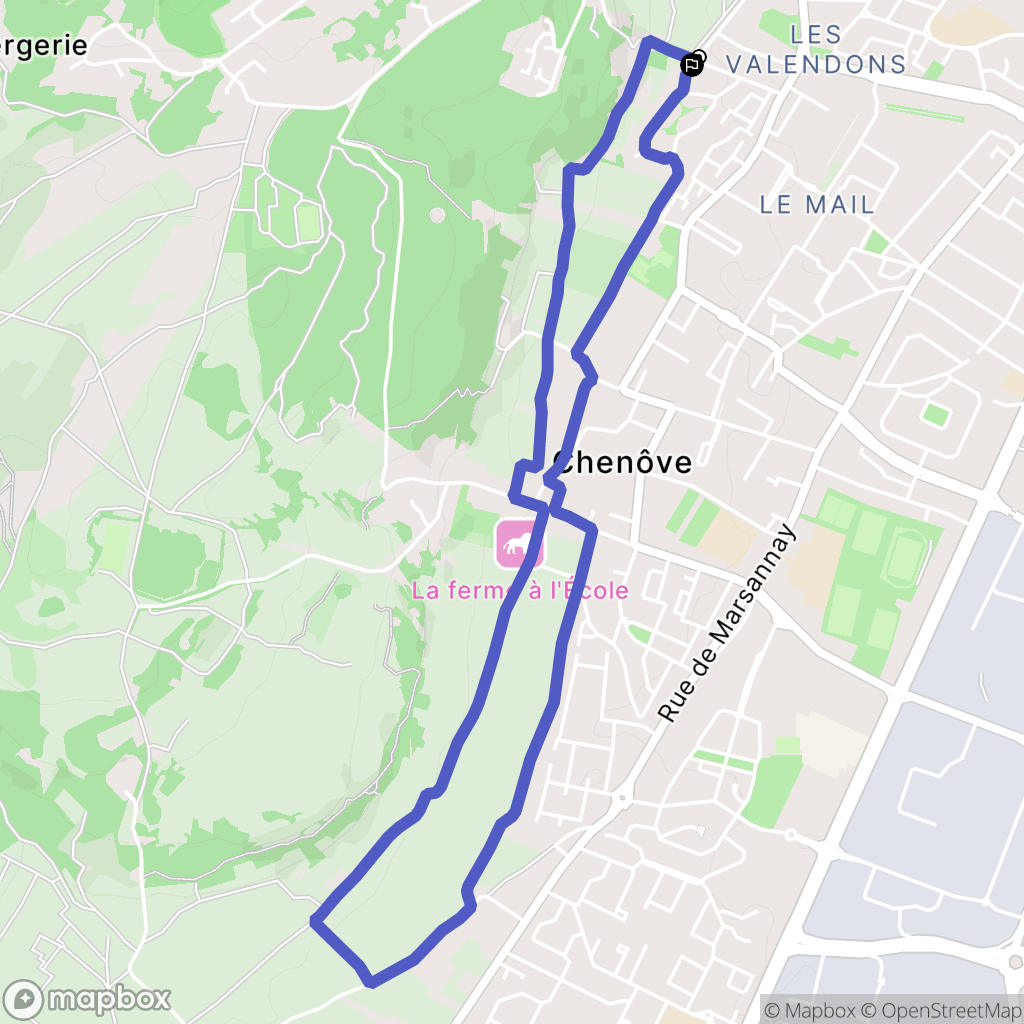 Dijon : carte du parcours de randonnée - France