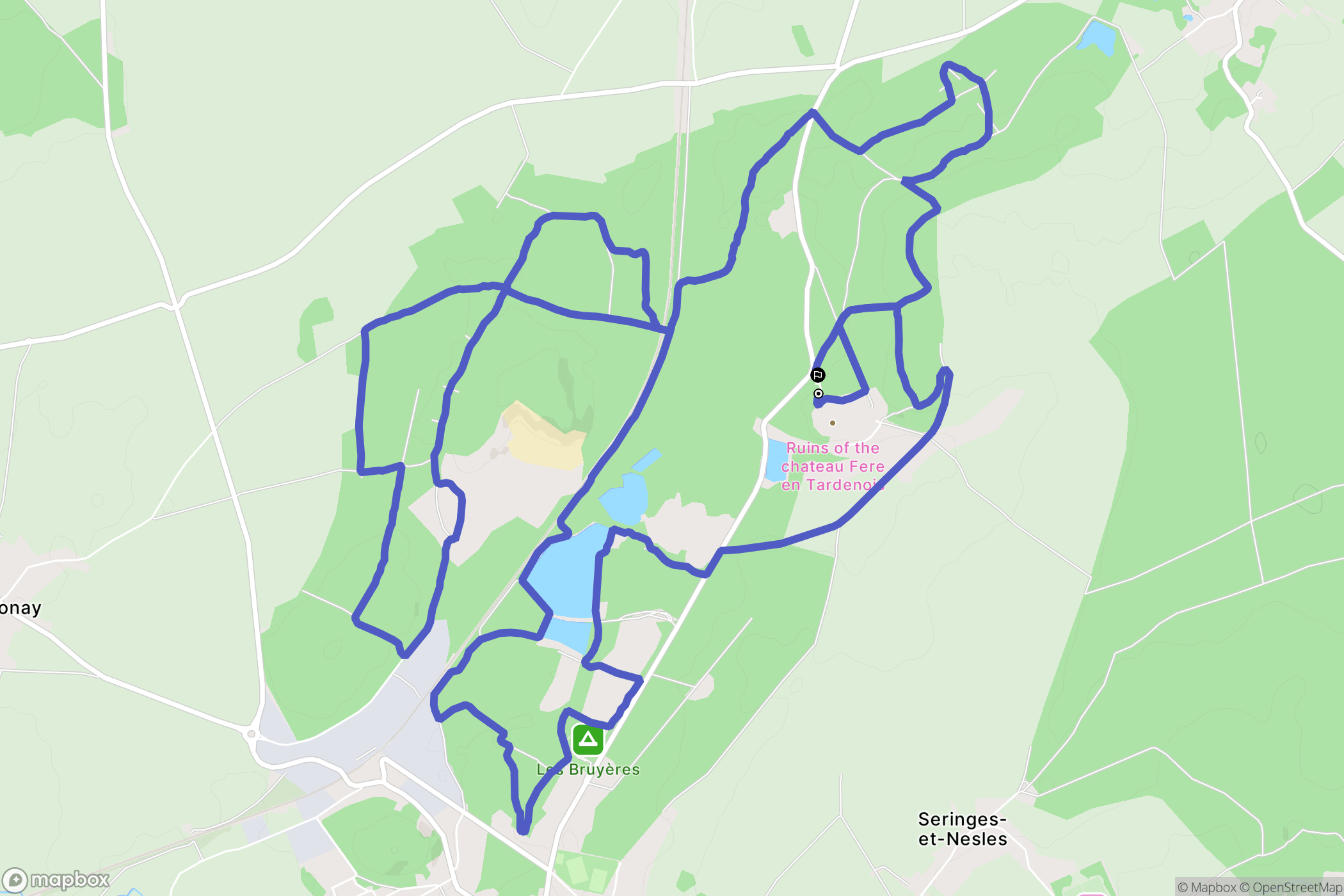 Fère-en-Tardenois : carte du parcours de randonnée - France