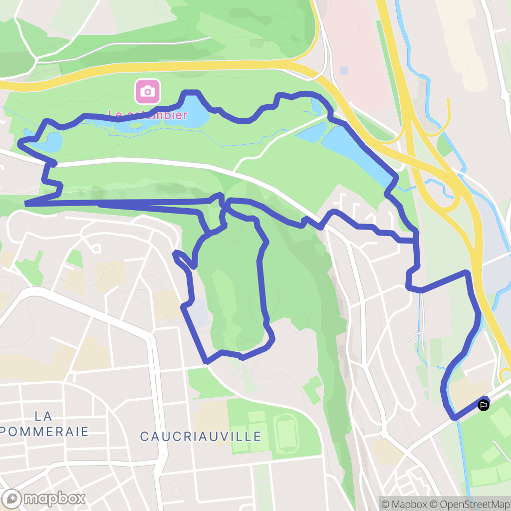 Harfleur : carte du parcours de randonnée - France