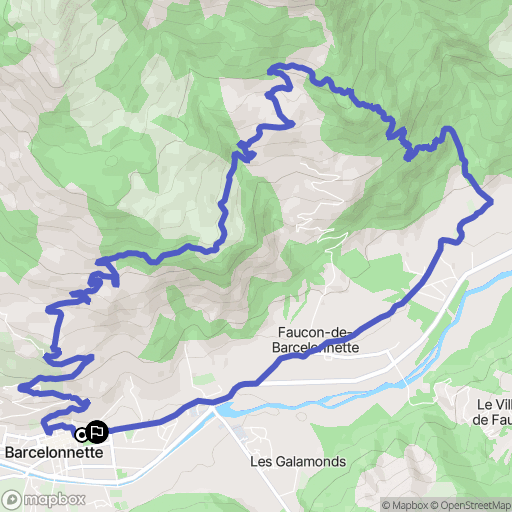 Barcelonnette : carte du parcours de randonnée - France