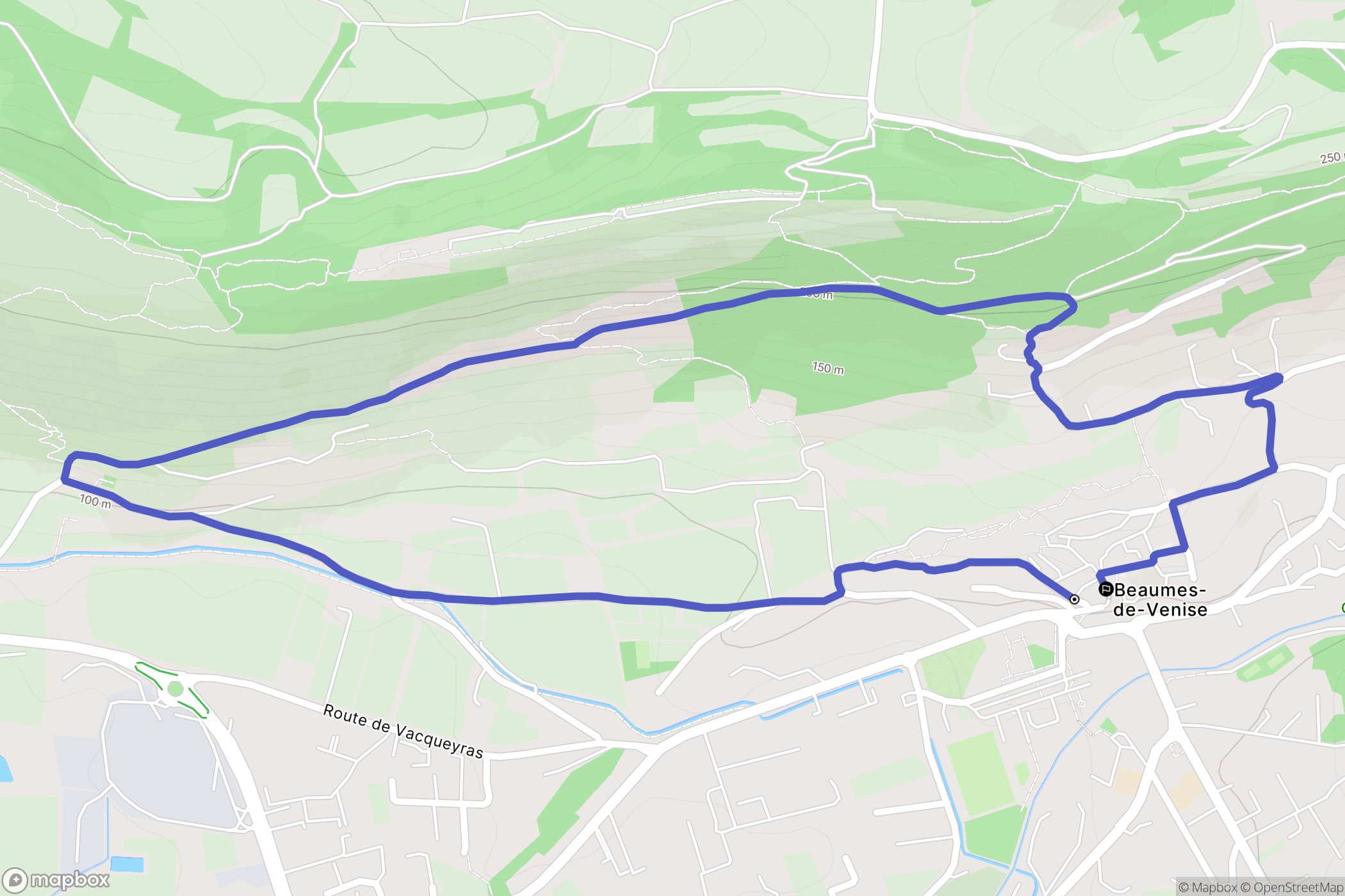Beaumes-de-Venise : carte du parcours de randonnée - France