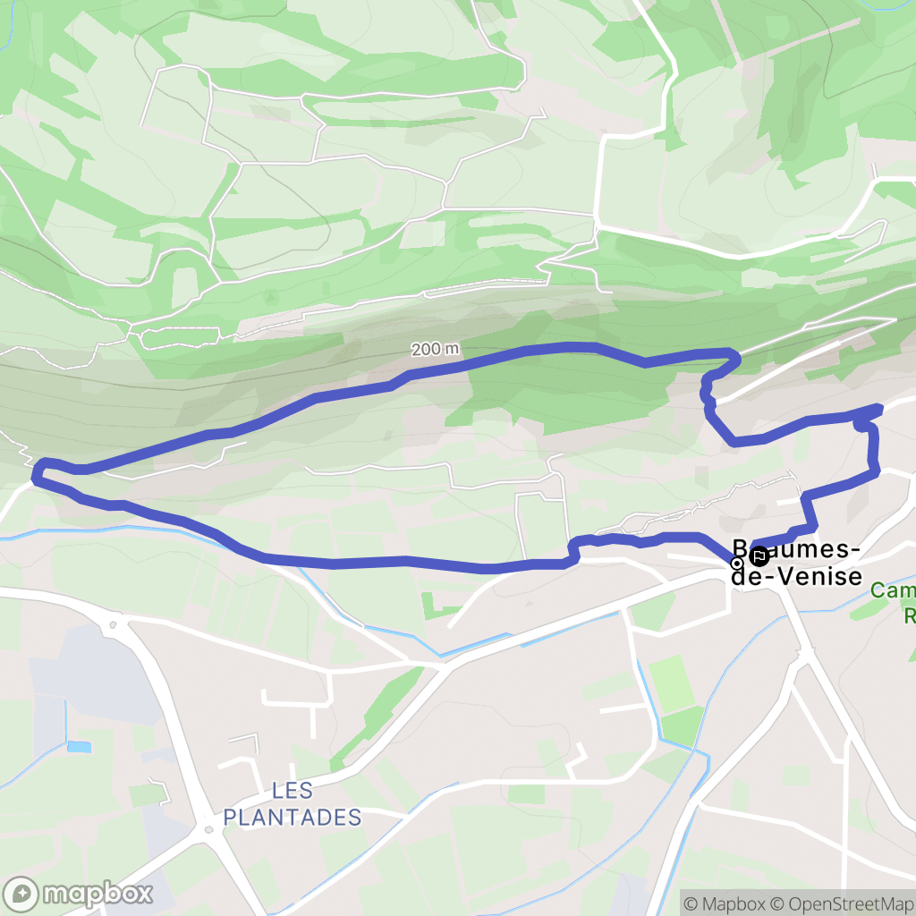 Beaumes-de-Venise : carte du parcours de randonnée - France
