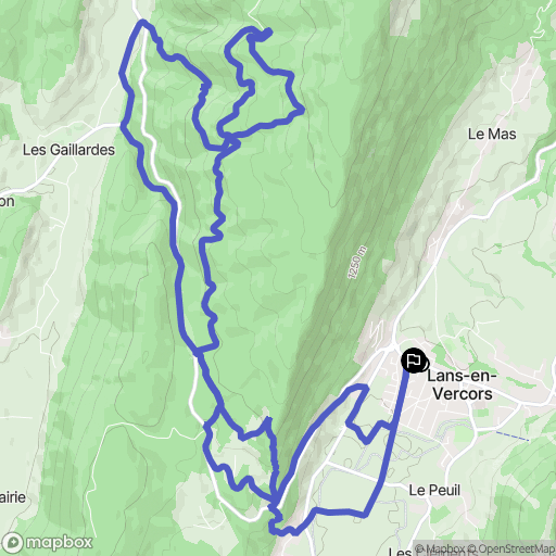 Lans-en-Vercors : carte du parcours de randonnée - France