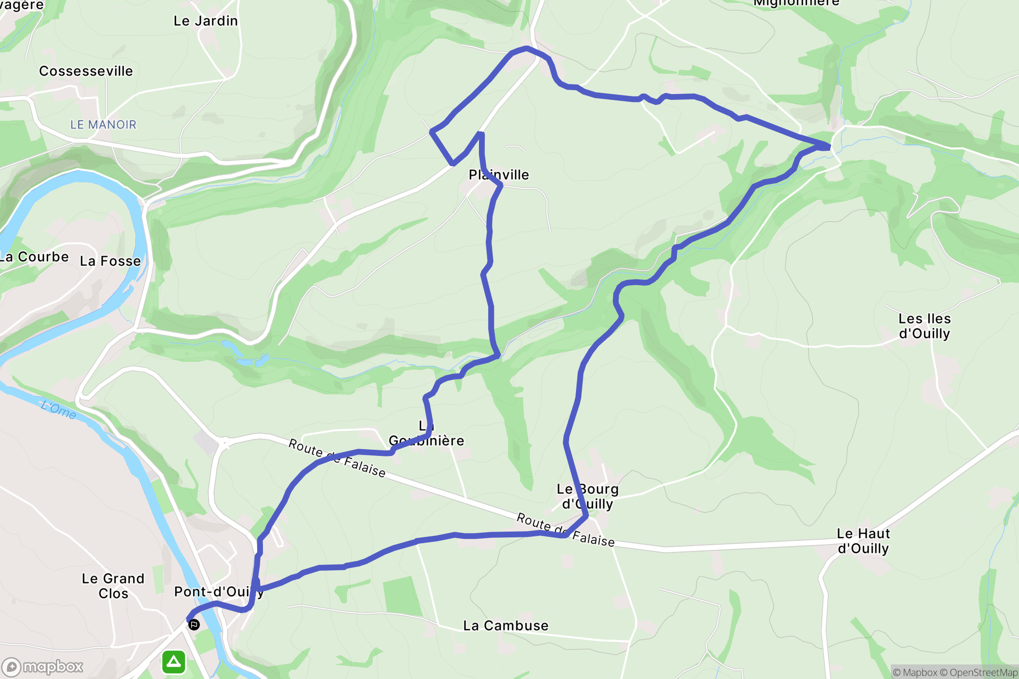 Pont-d'Ouilly : carte du parcours de randonnée - France