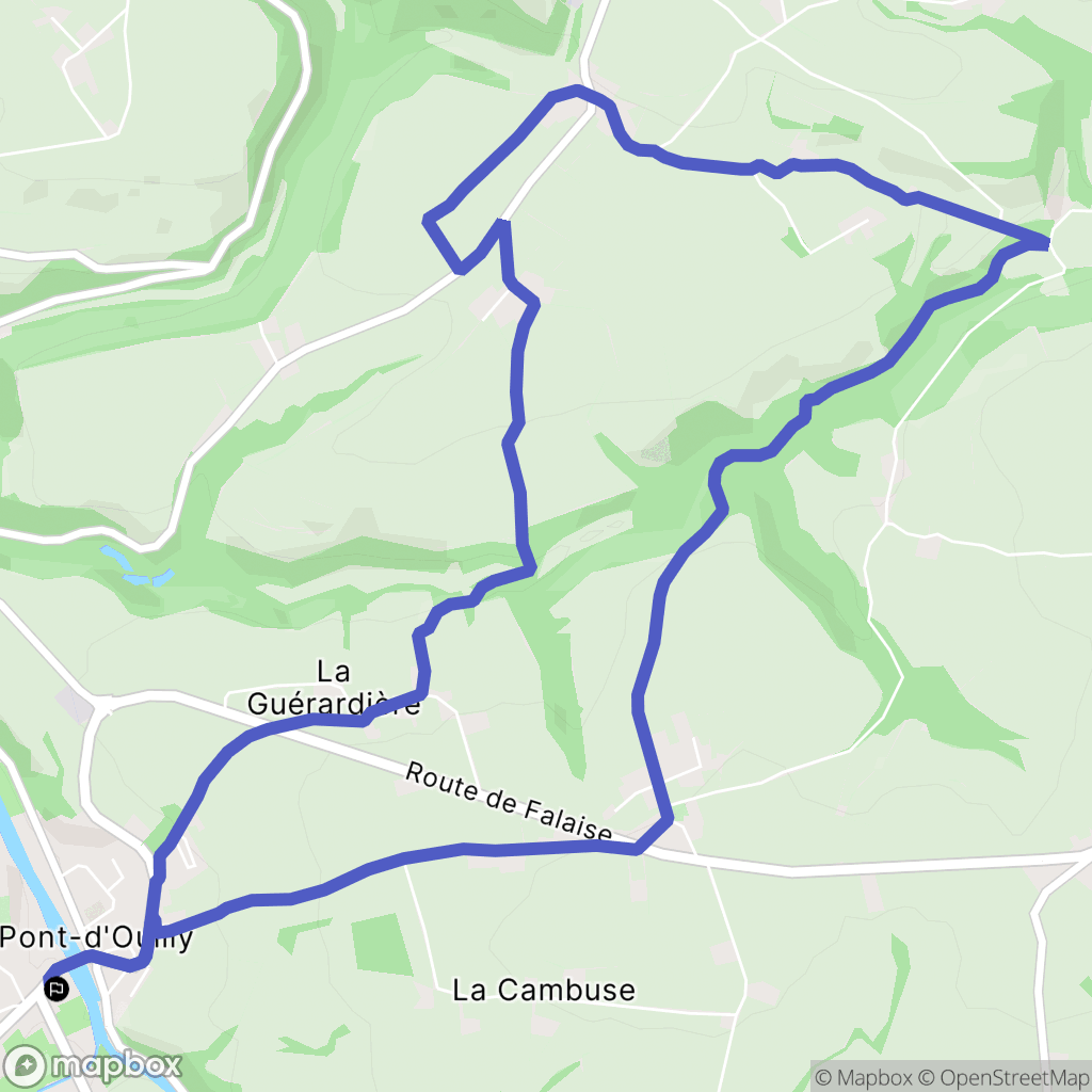 Pont-d'Ouilly : carte du parcours de randonnée - France