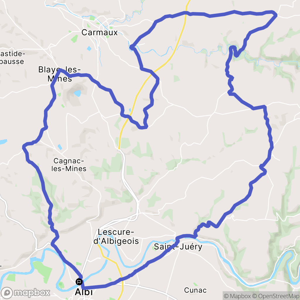 Albi : carte du parcours de randonnée - France