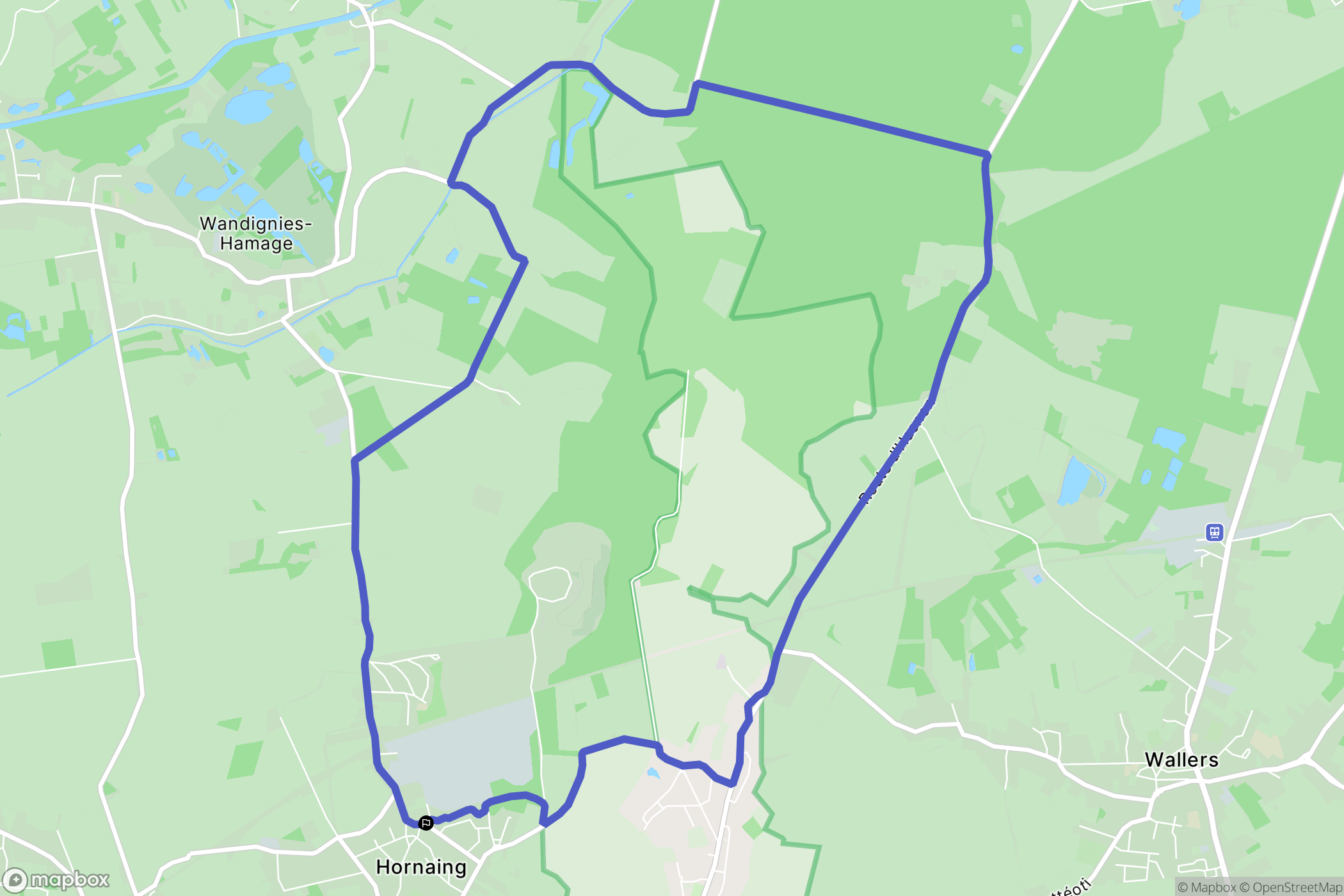Hornaing : carte du parcours de randonnée - France