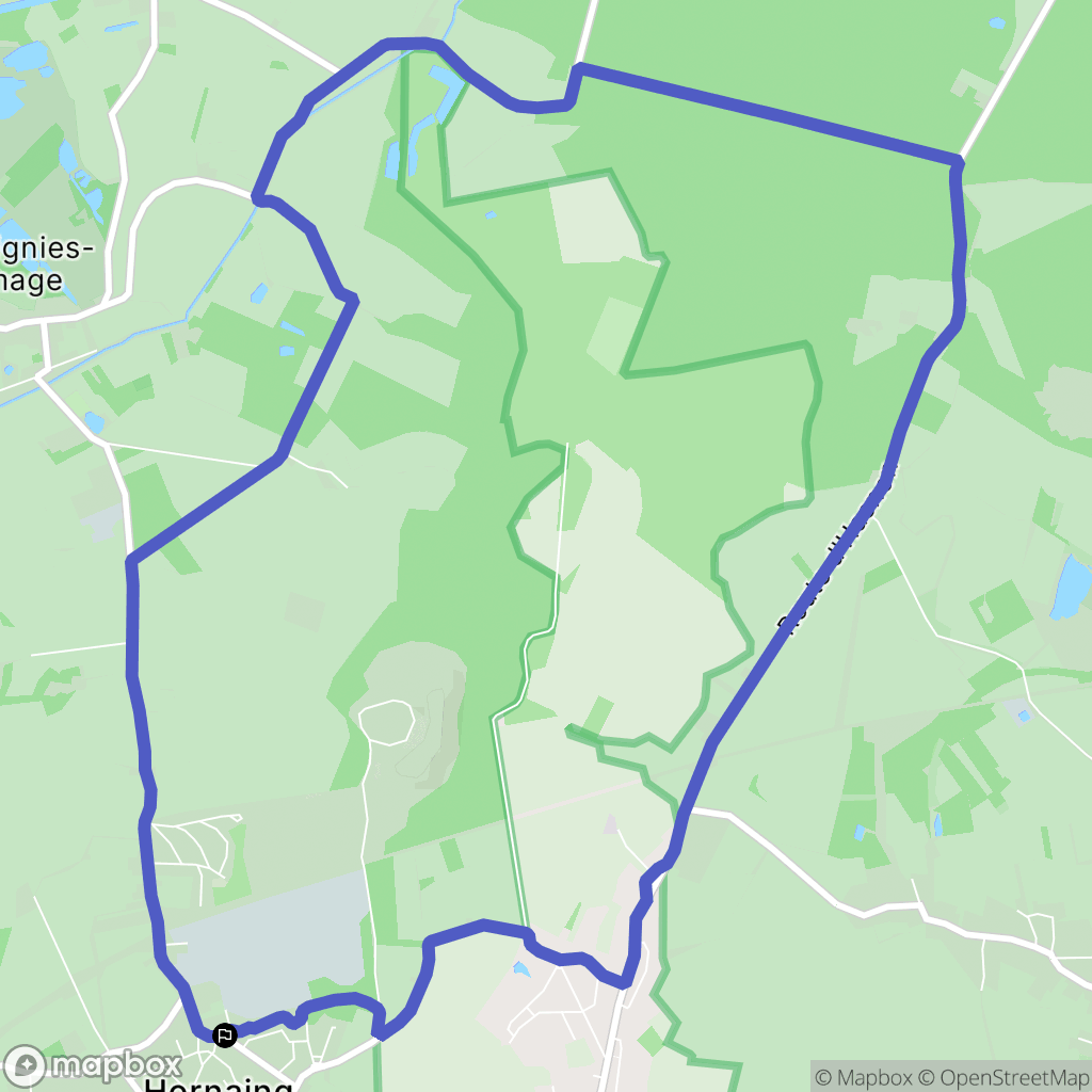 Hornaing : carte du parcours de randonnée - France