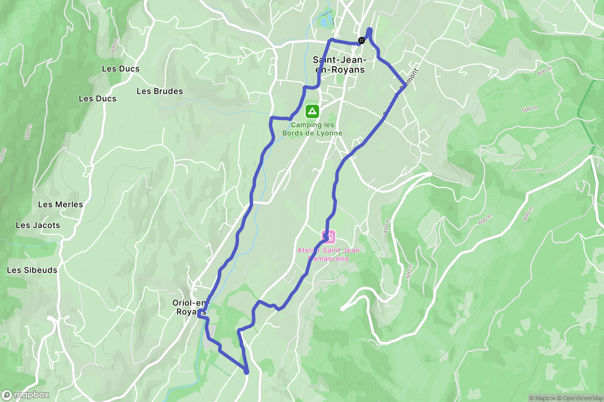 Saint-Jean-en-Royans : carte du parcours de randonnée - France