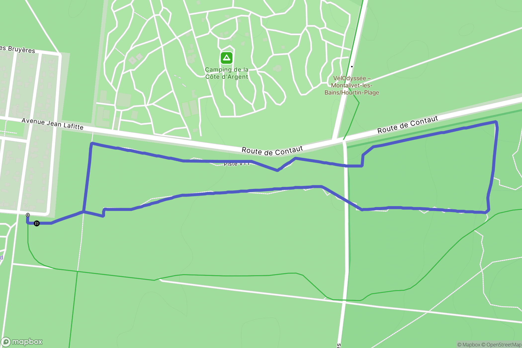 Hourtin : carte du parcours de randonnée - France