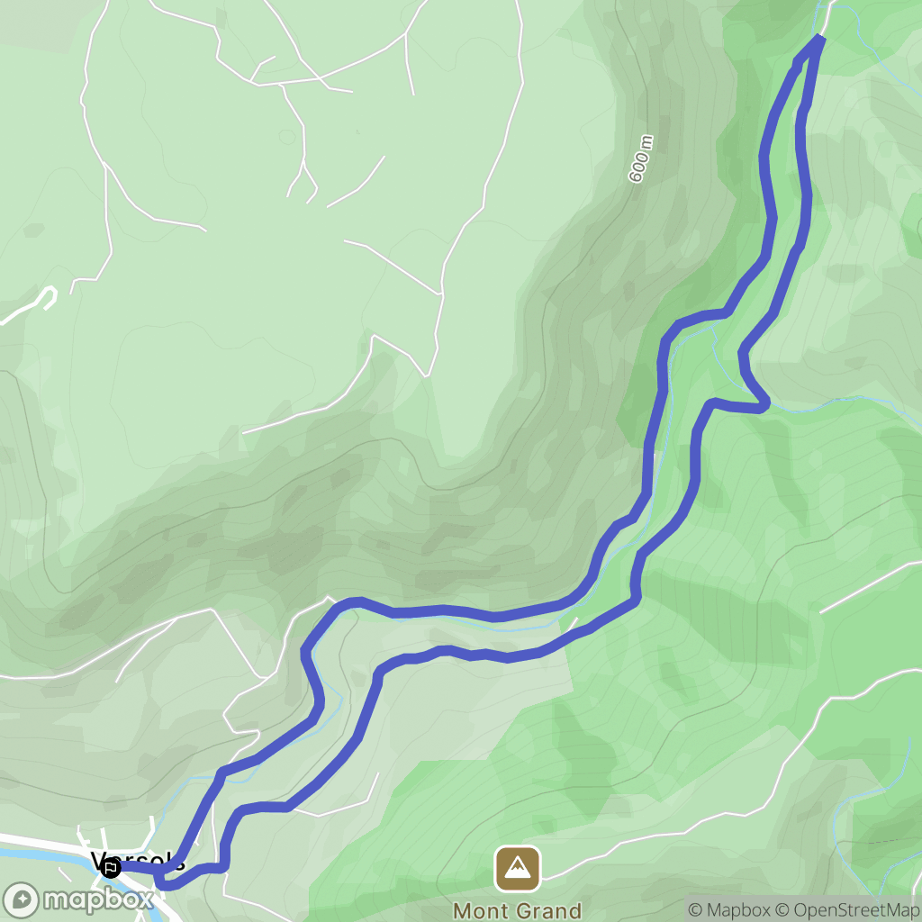 Versols-et-Lapeyre : carte du parcours de randonnée - France
