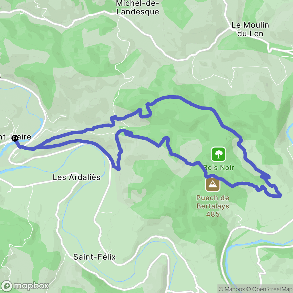 Saint-Izaire : carte du parcours de randonnée - France