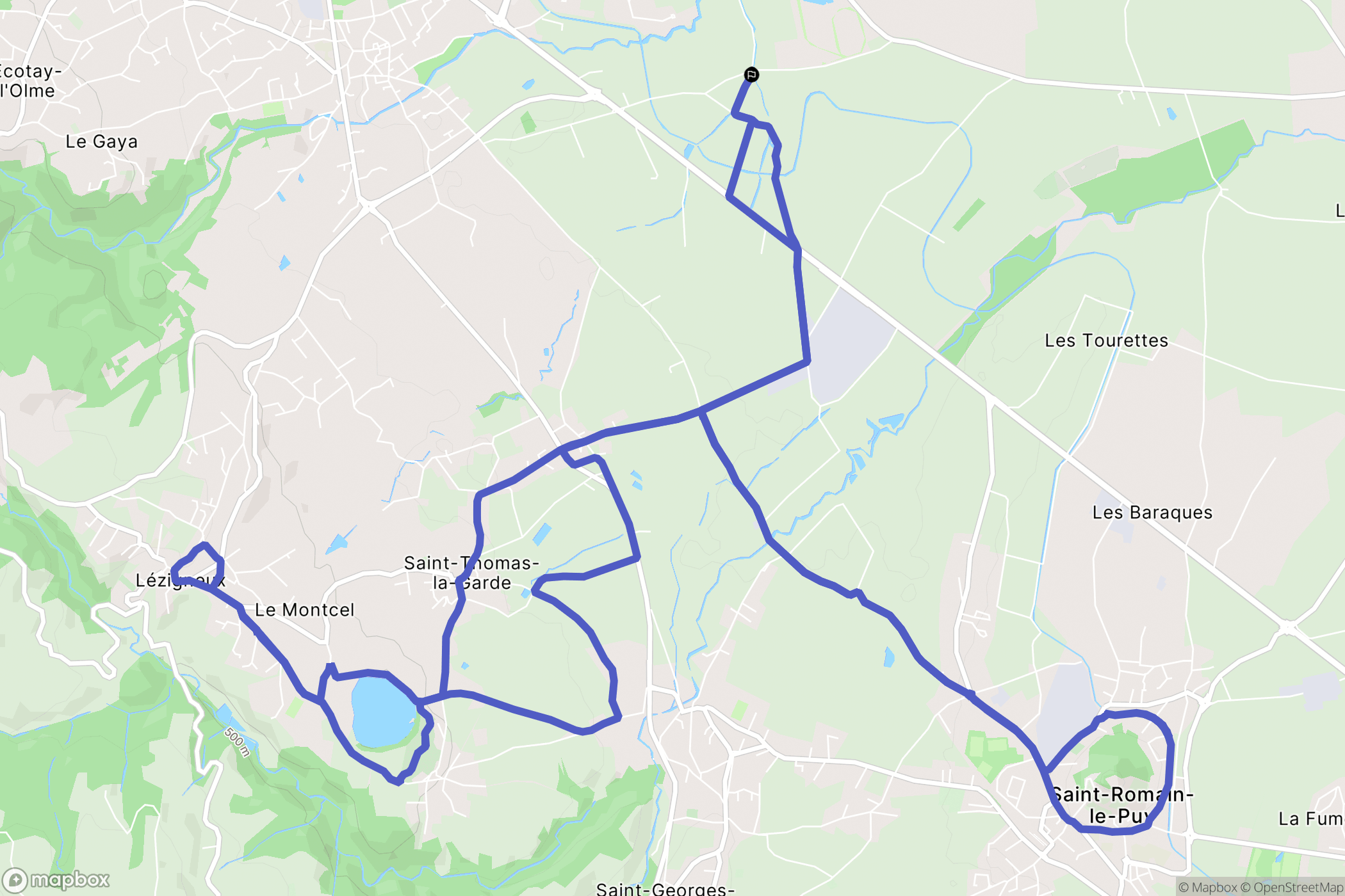 Montbrison : carte du parcours de randonnée - France