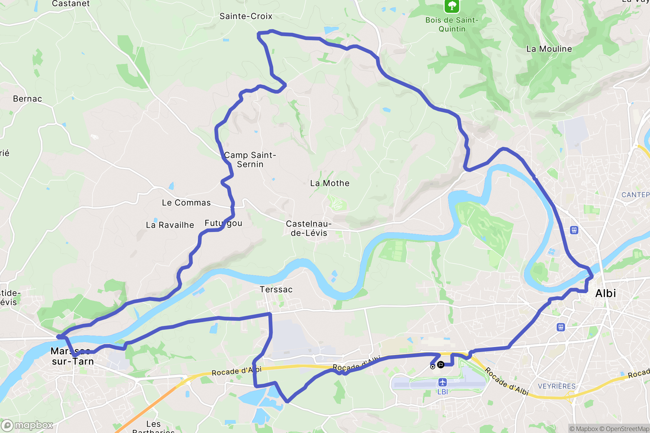 Le Sequestre : carte du parcours de randonnée - France