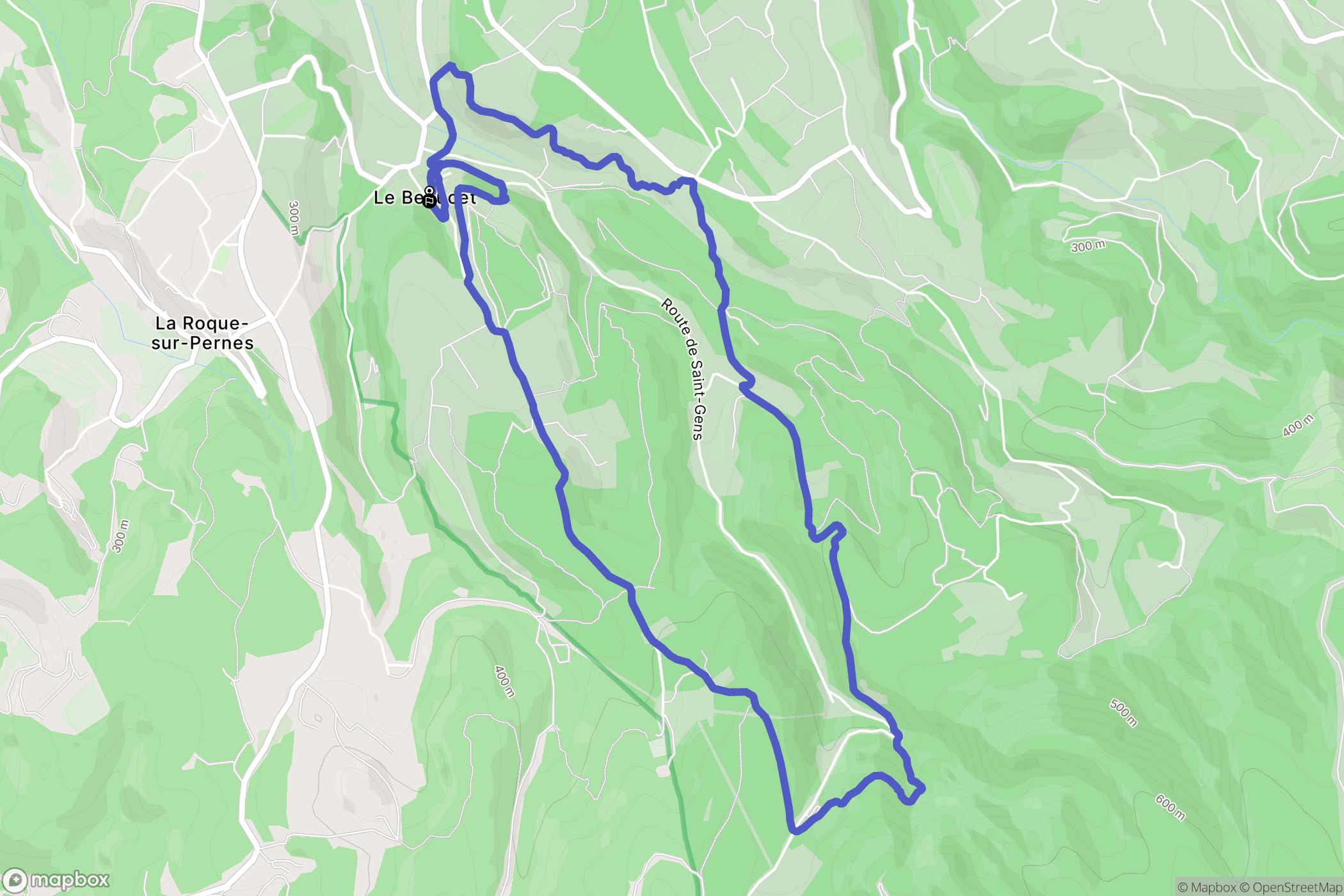 Le Beaucet : carte du parcours de randonnée - France