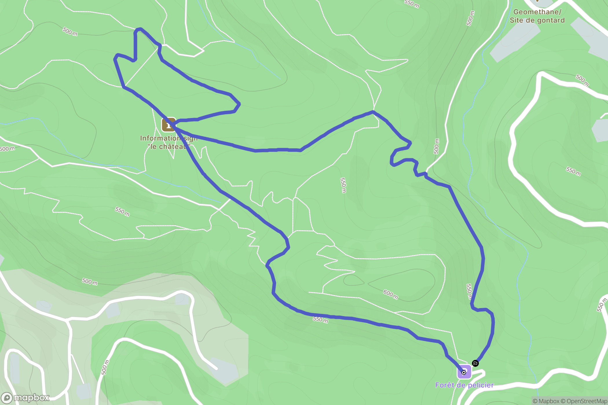 Manosque : carte du parcours de randonnée - France