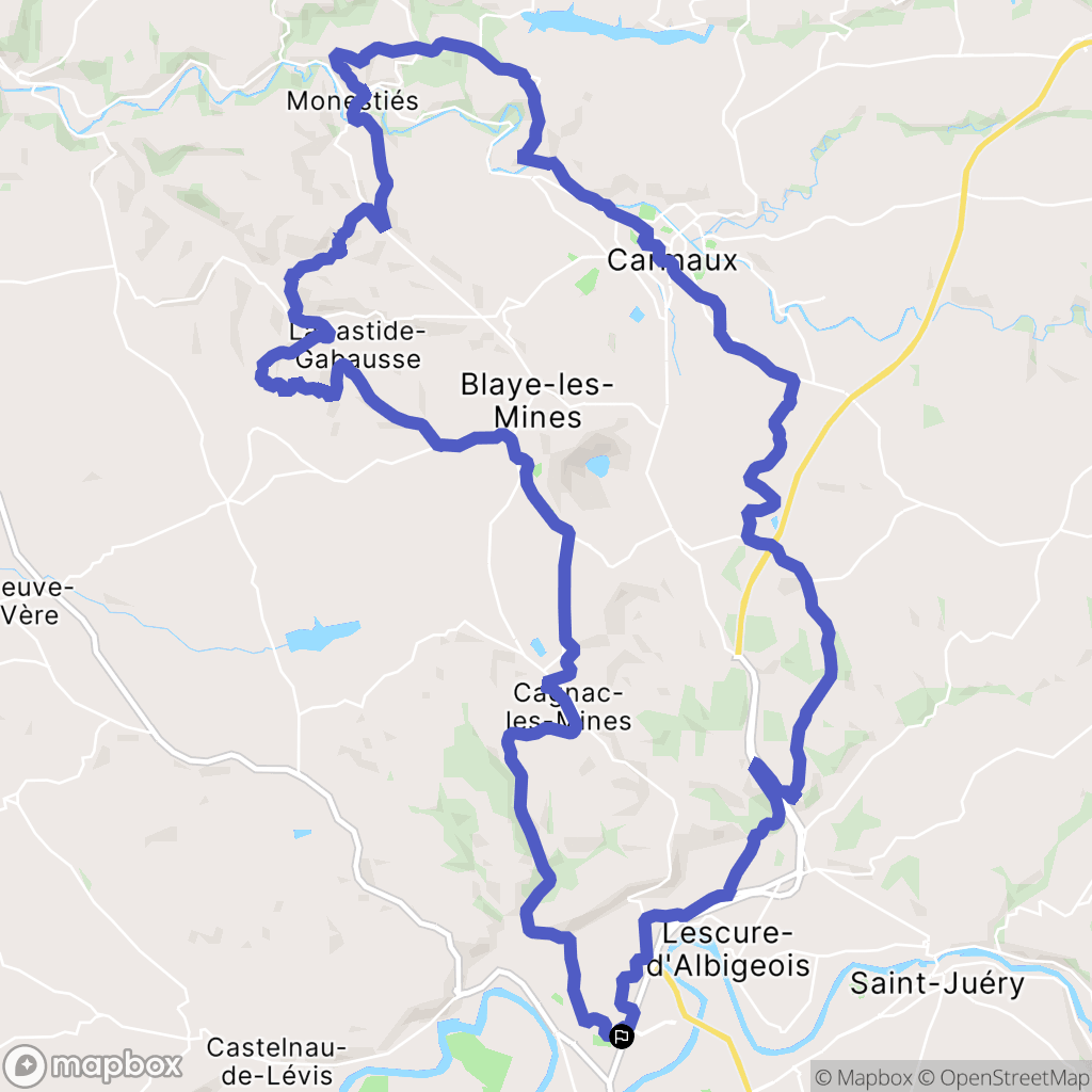 Albi : carte du parcours de randonnée - France