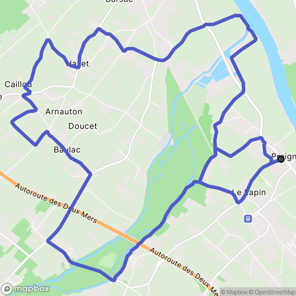 Preignac : carte du parcours de randonnée - France