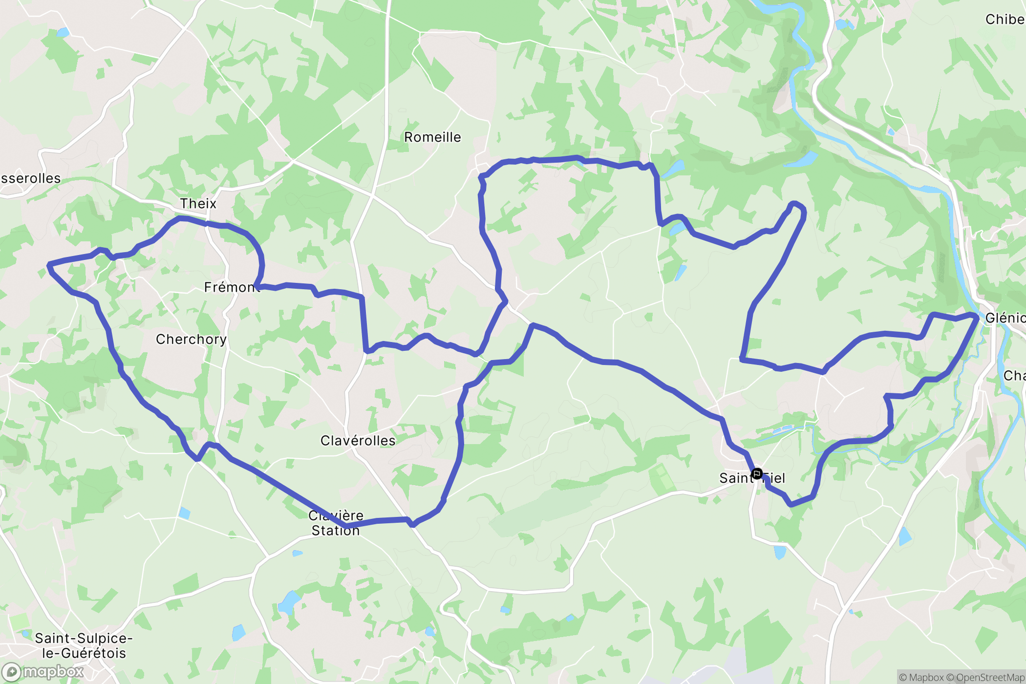 Saint-Fiel : carte du parcours de randonnée - France