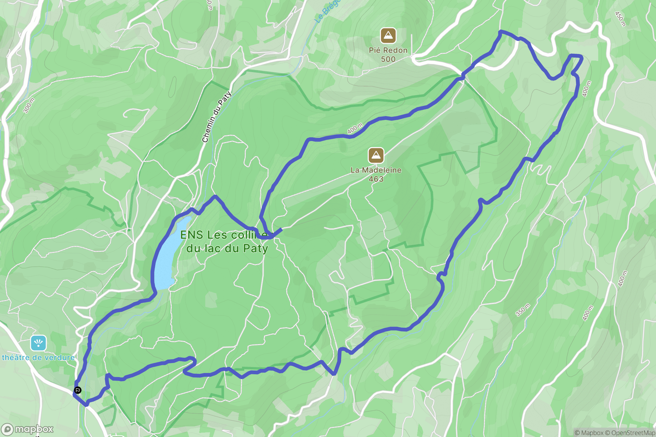 Caromb : carte du parcours de randonnée - France