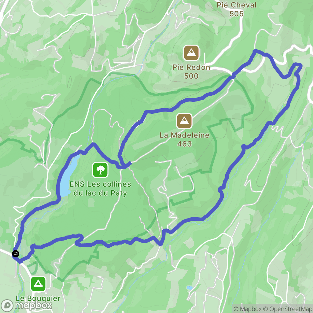 Caromb : carte du parcours de randonnée - France