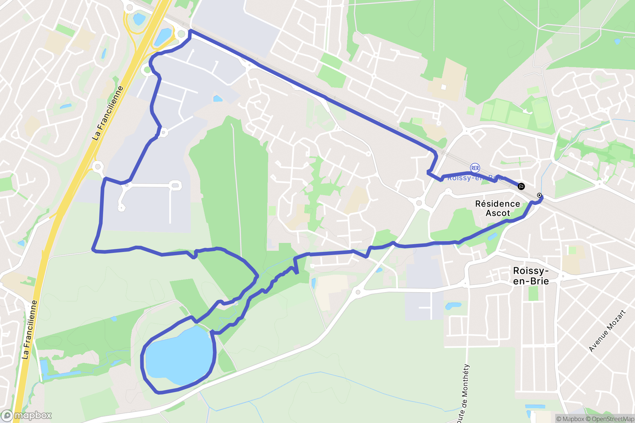 Roissy-en-Brie : carte du parcours de randonnée - France