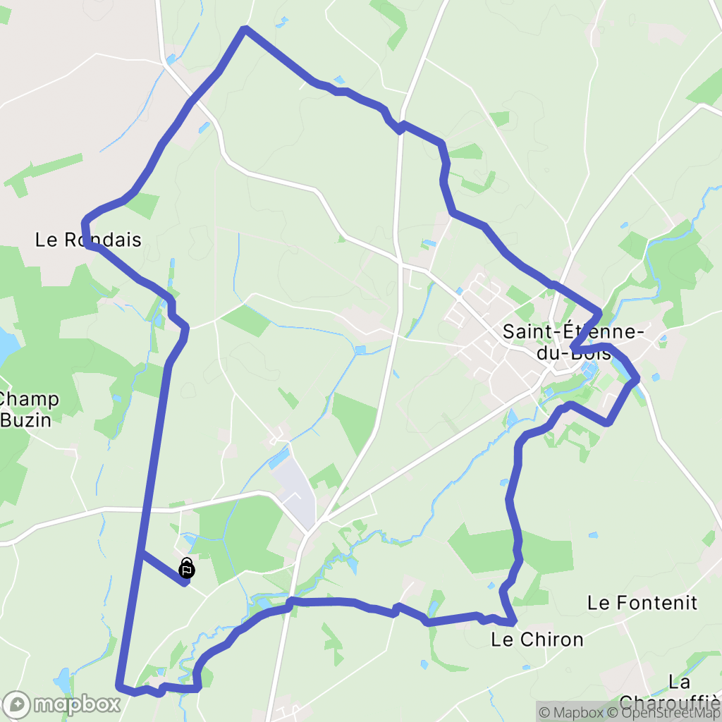 Saint-Étienne-du-Bois : carte du parcours de randonnée - France