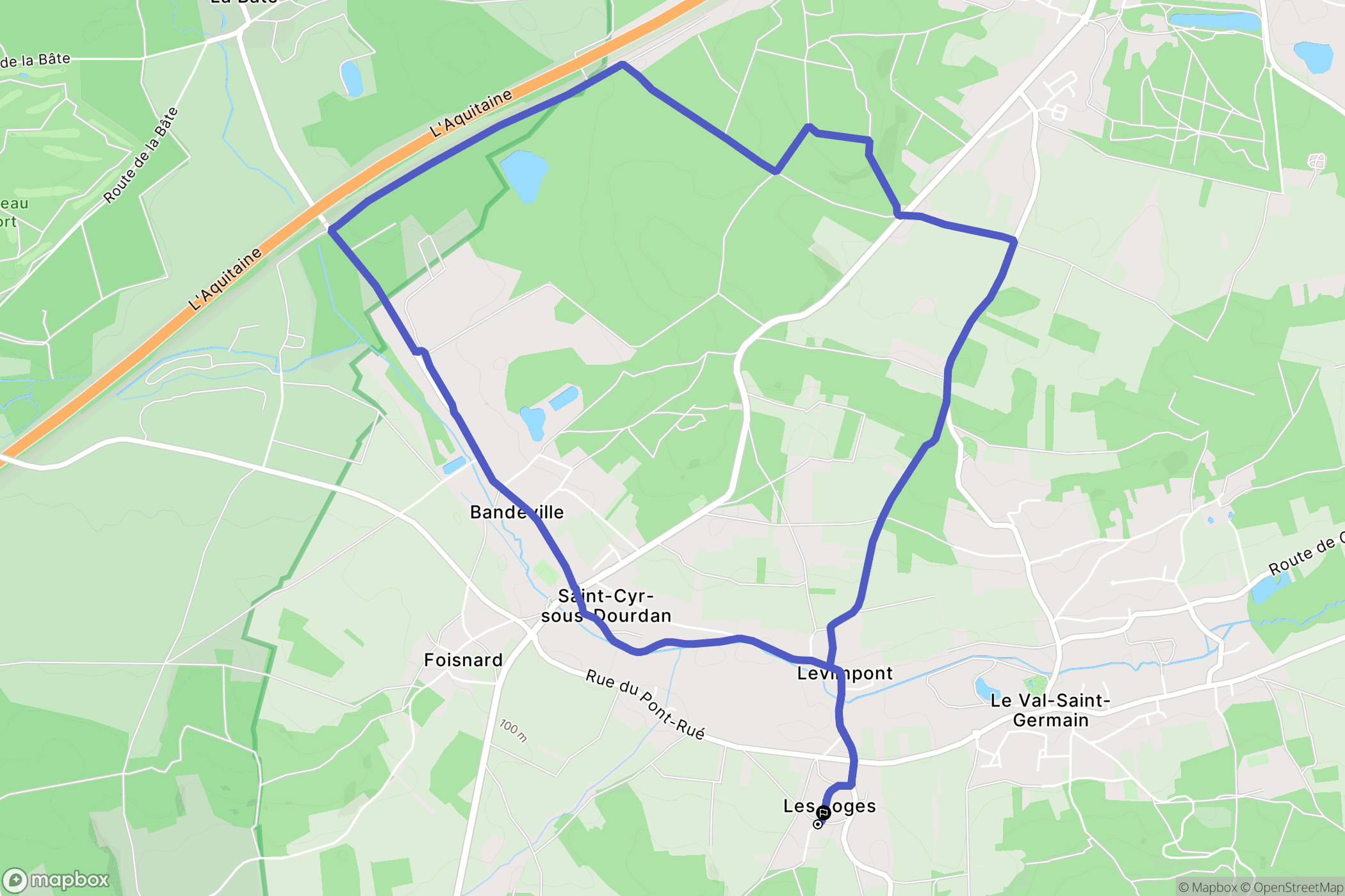 Saint-Cyr-sous-Dourdan : carte du parcours de randonnée - France