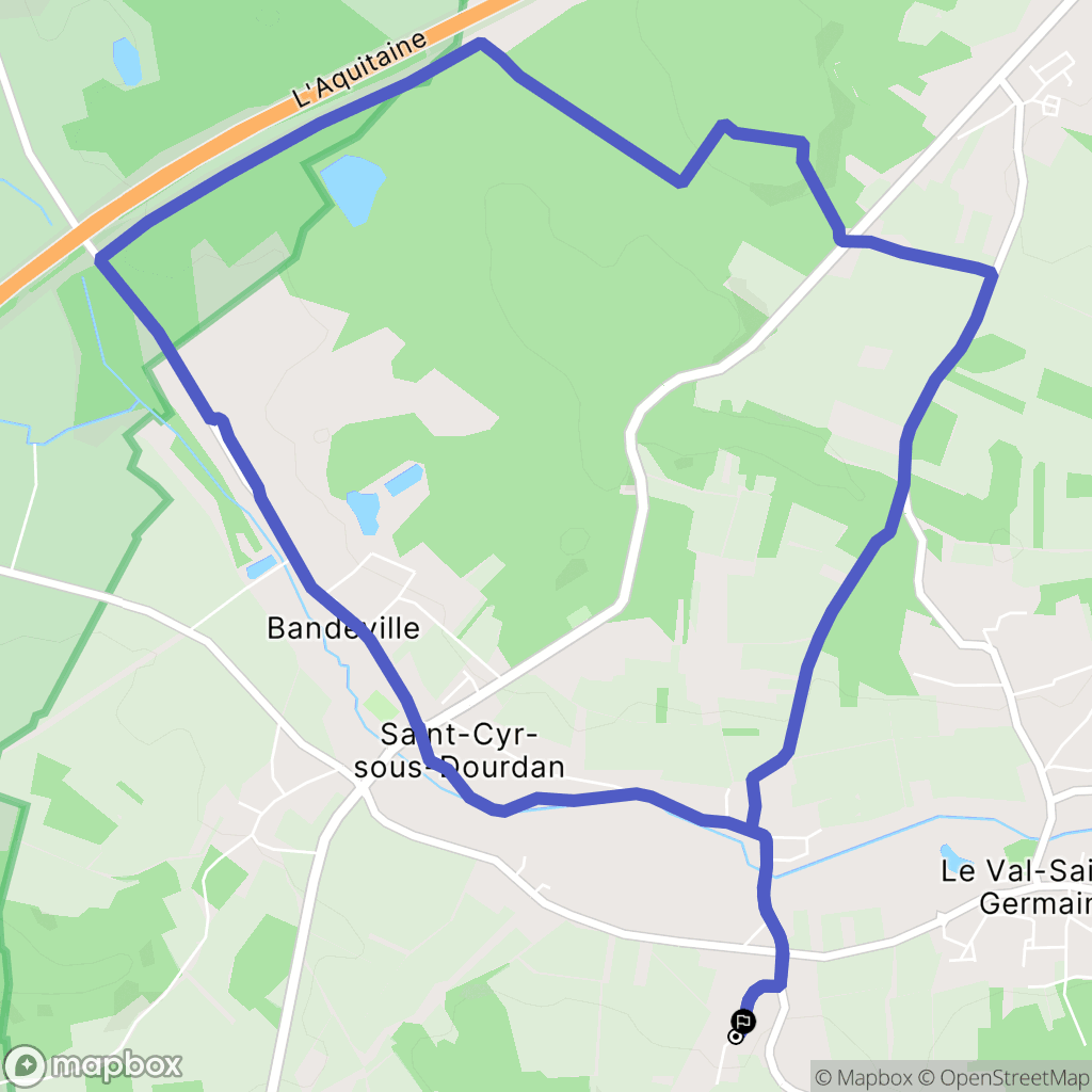 Saint-Cyr-sous-Dourdan : carte du parcours de randonnée - France
