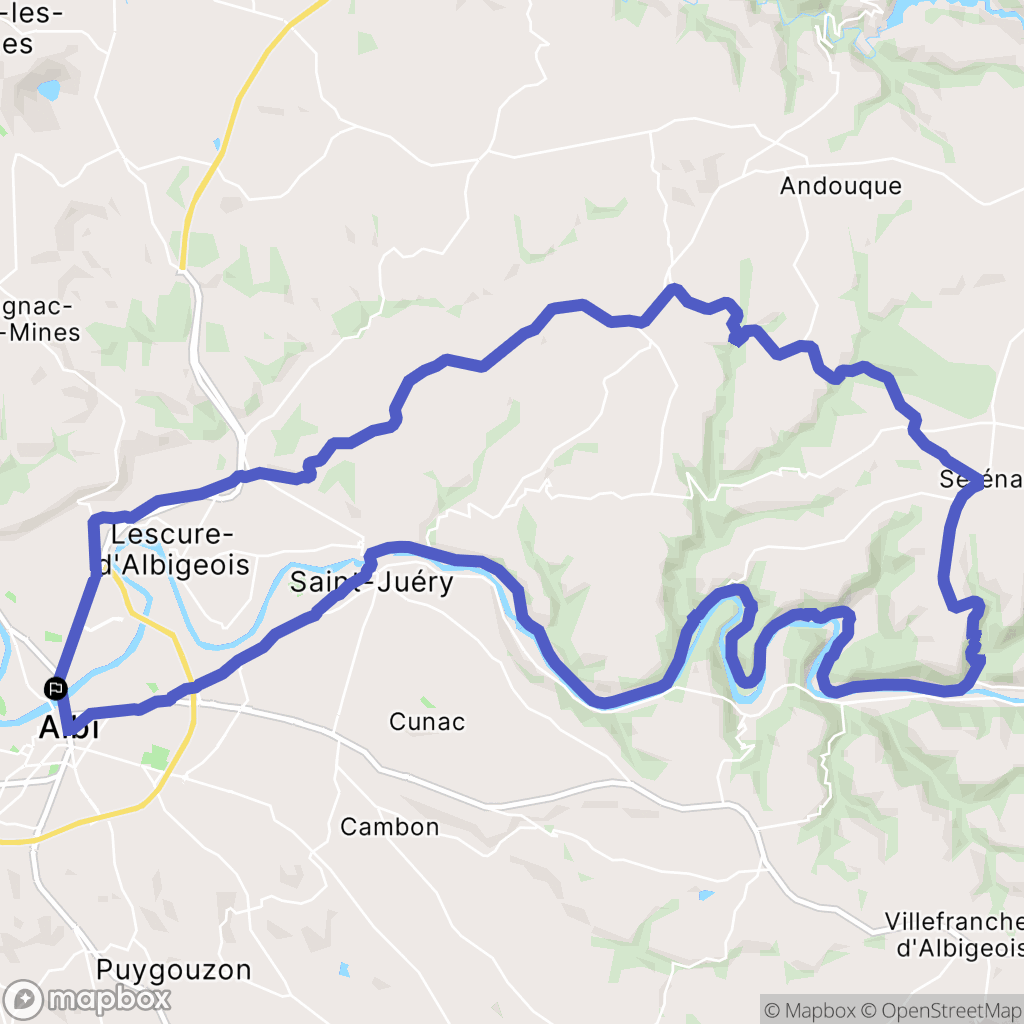 Albi : carte du parcours de randonnée - France