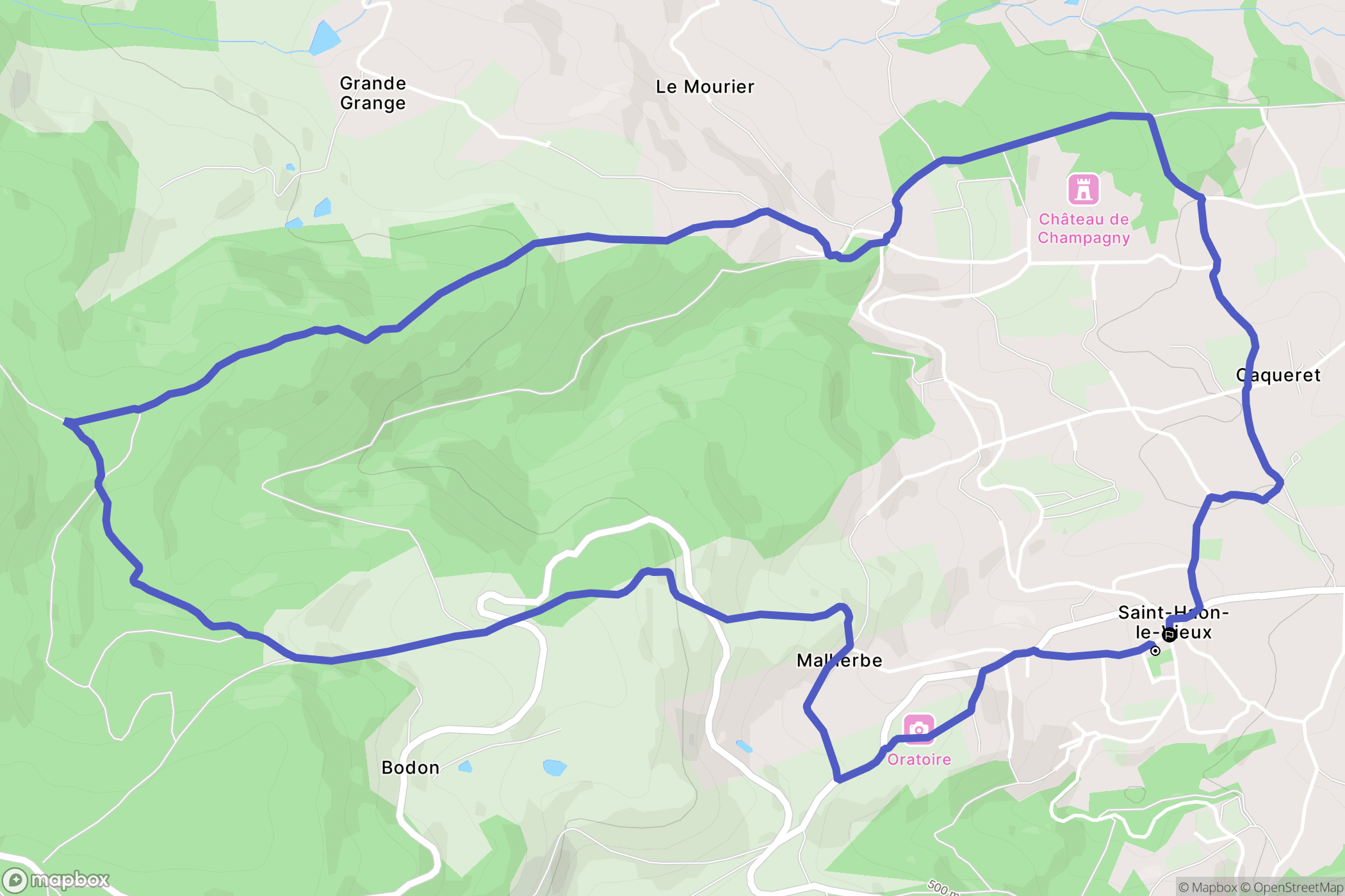 Saint-Haon-le-Vieux : carte du parcours de randonnée - France